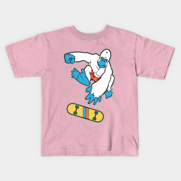 Kick-Flip Yeti Kids T-Shirt by Seventoes